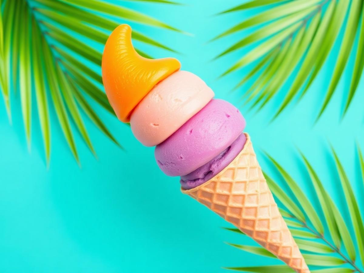 Cornet de glace tropical